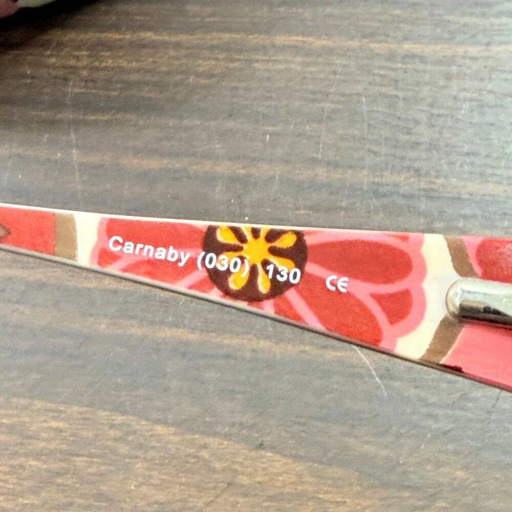 Vera Bradley Julia Sunglasses Carnaby 030 60-17-130 Silver Pink Floral Case